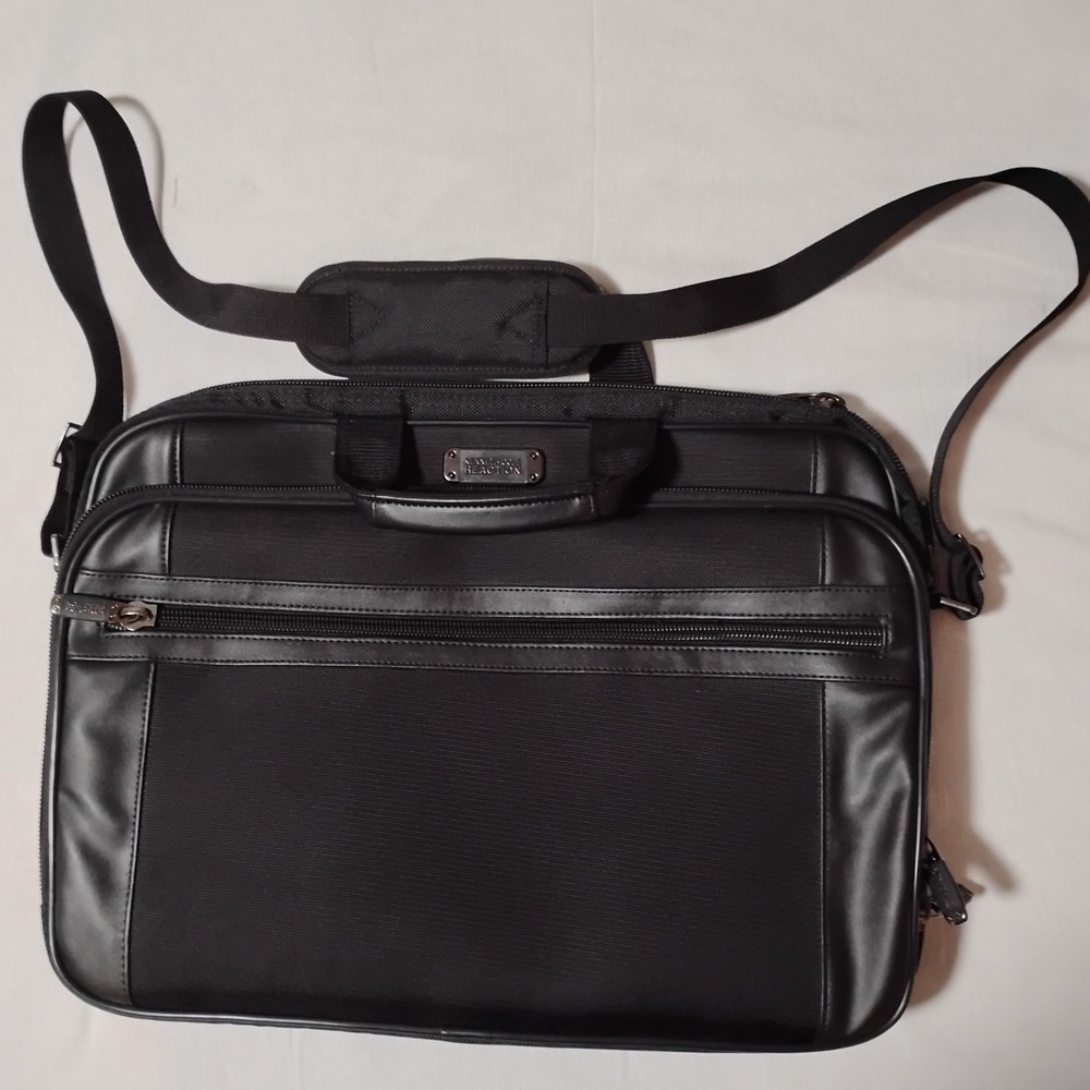 Kenneth Cole Reaction 17" Laptop Bag Multi Pocket Tech Case Black Business Men
